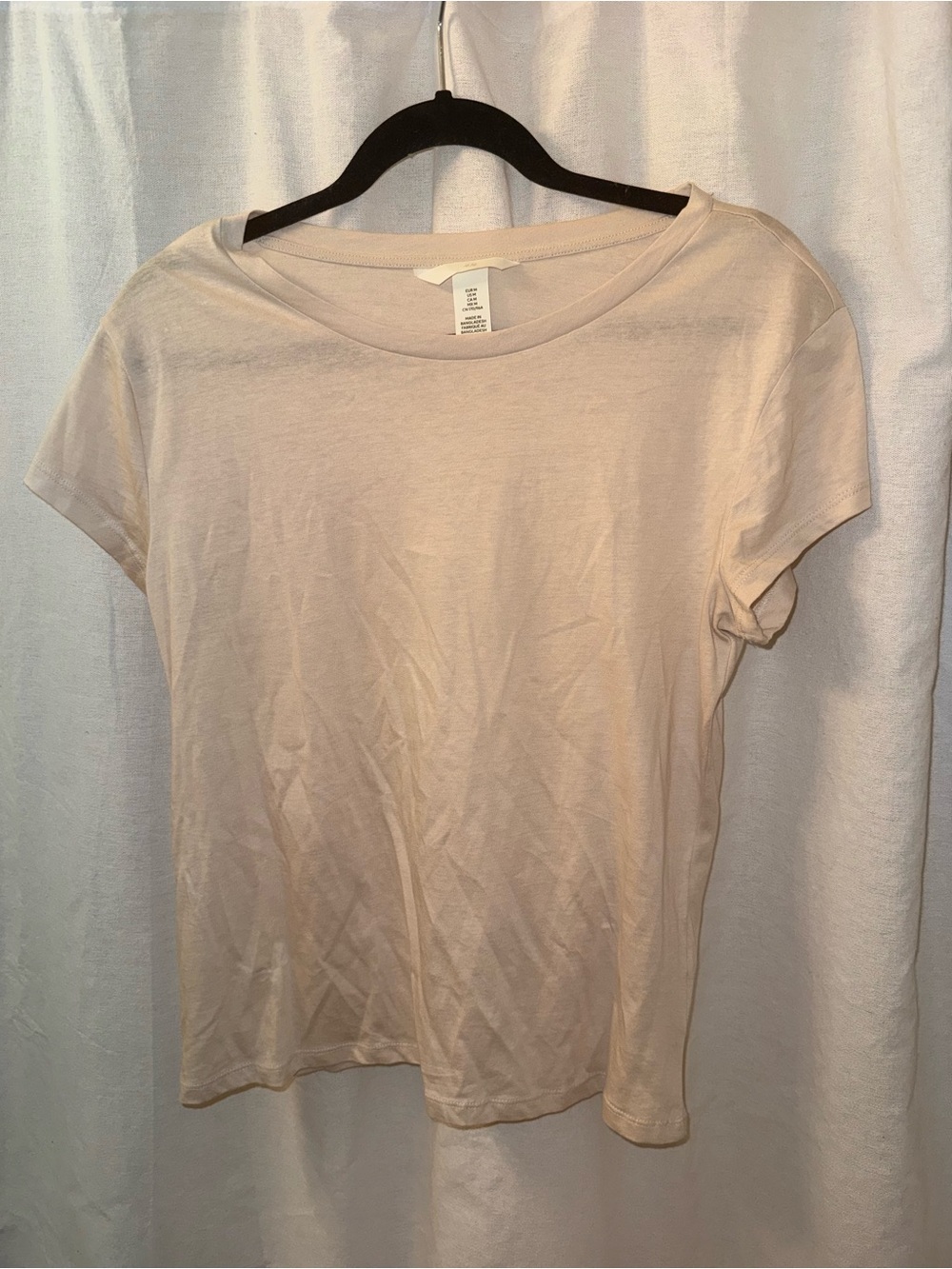 H&M Women's Short-Sleeve Crewneck Tee - Light Cream